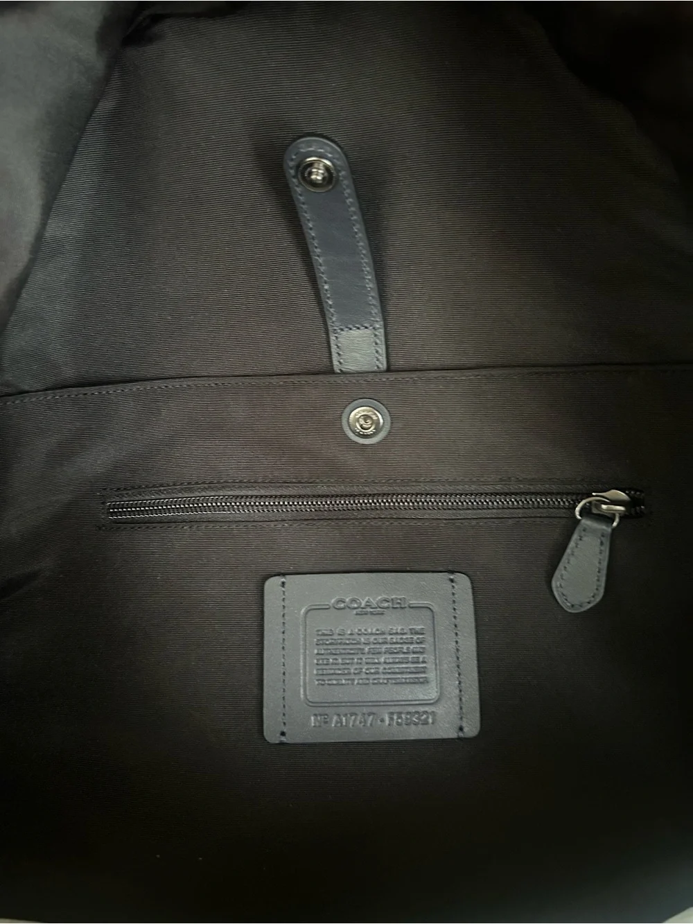 Coach Men's Blue and Black Nylon Backpack